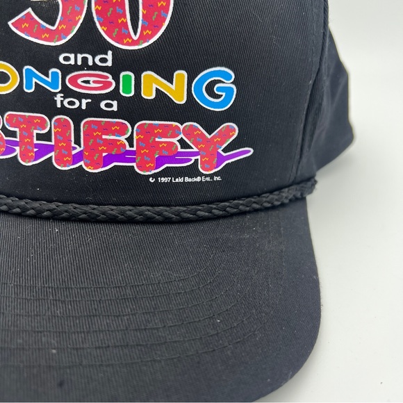 VINTAGE 1997 50 Longing For A Stiffy Funny Hat Laid Back Ent Canvas Cap NEW NWOT - Picture 2 of 4